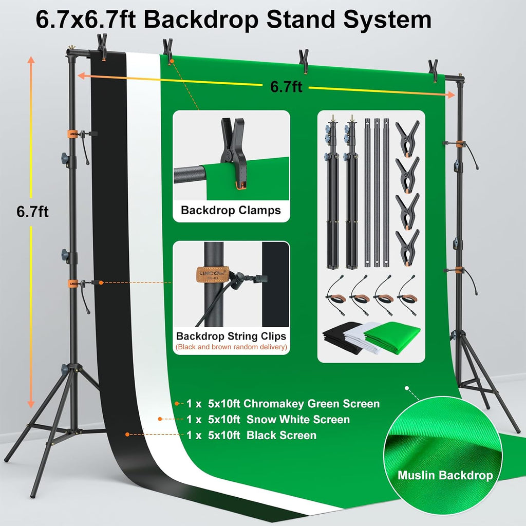 linco lincostore photo video studio light kit am169, side view