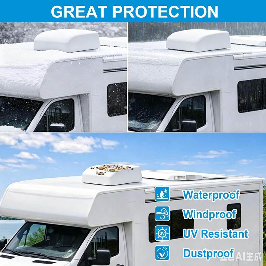 RV AC Cover for Roof for Winter Fits RecPro 9.5K, Dometic Penguin II RV Air Conditioner Winter Covers for Outside, 600D Oxford Cloth RV Camper Air Conditioner Cover Trailer AC Covers for RV Roof Unit