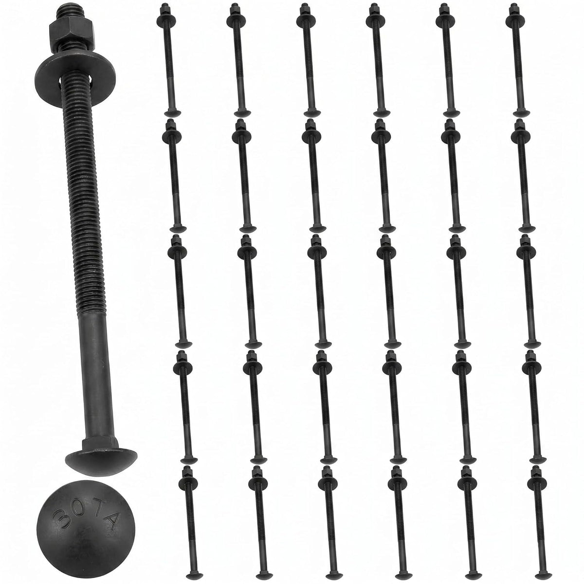 therwen 30 pack 1/2" x 10" black ceramic, main product view