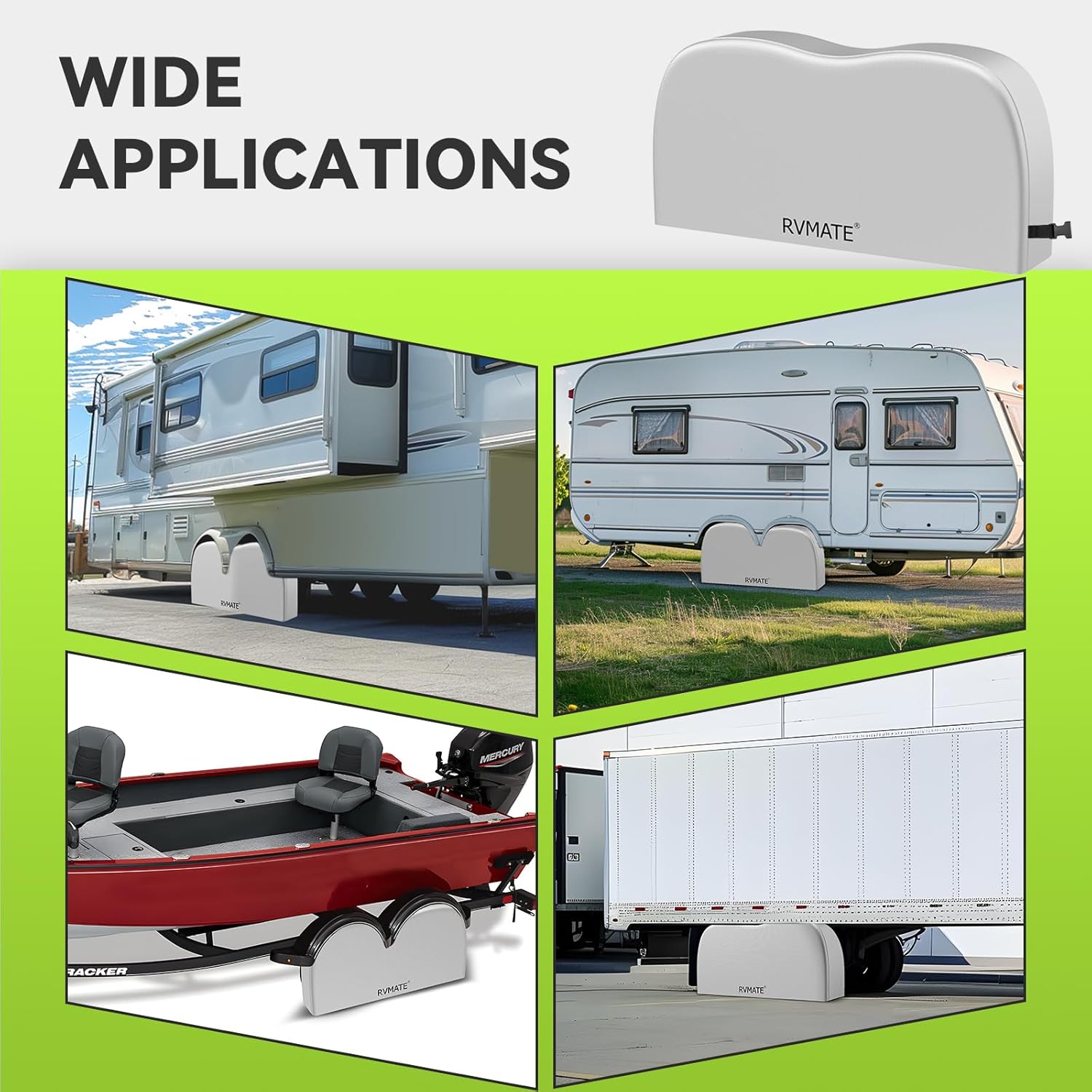 RVMATE RV Tire Covers, Dual Axle Wheel Cover (2 Pack) Fits 27"-30" Diameter Tires, Waterproof Anti-UV 420D Oxford Silver Dual Tire Covers RV Accessories for RV/Truck/Trailer