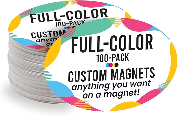 Magnet Me Up Customizable 4x6 Inch Oval Magnet Pack, 100 Piece, Custom Magnet by MagnetMeUp