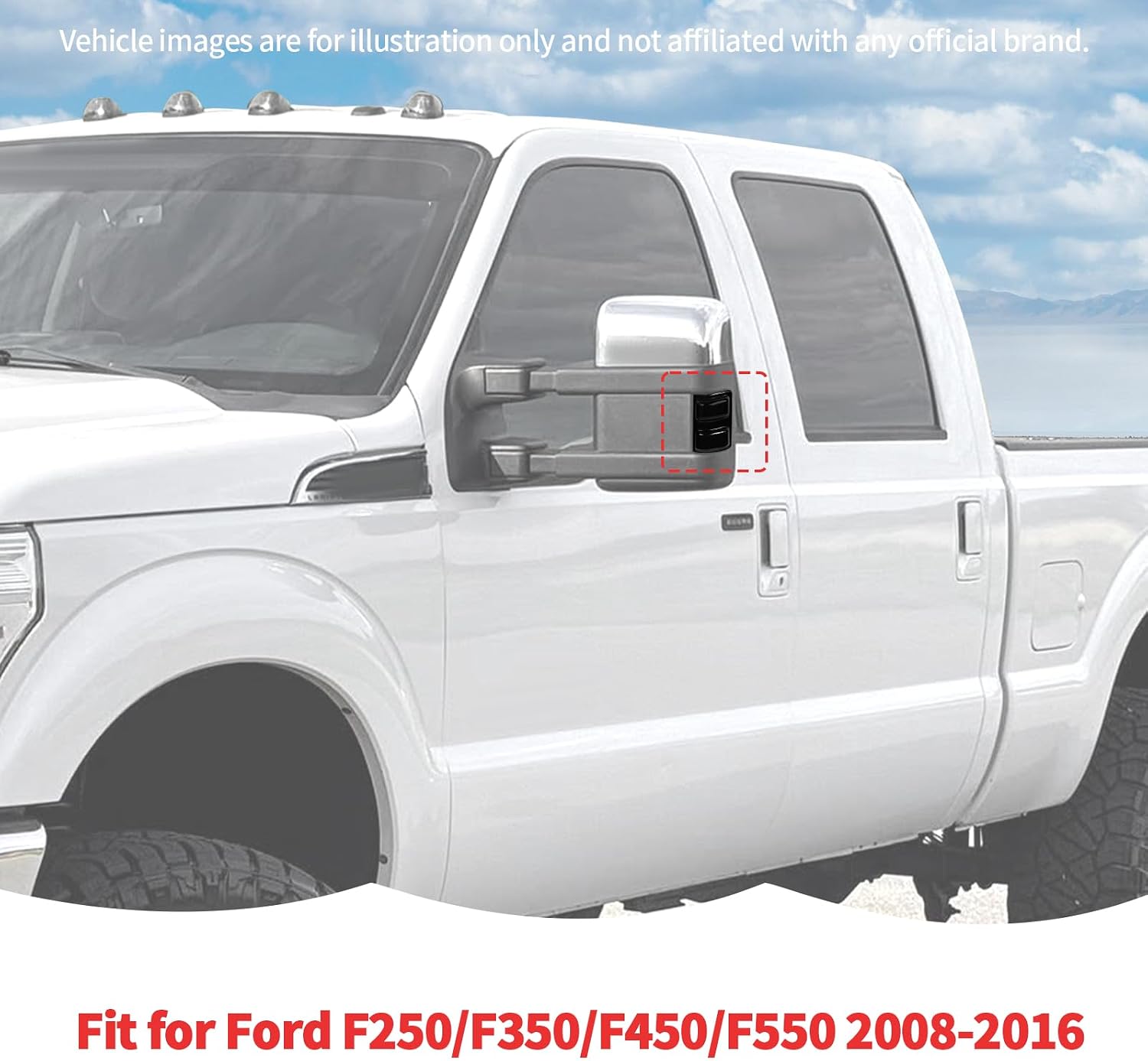 RT-TCZ Smoked Black Rearview Mirror Turn Signal Light Cover Trim Decoration Exterior Accessories for Ford F250/F350/F450/F550 2008-2016