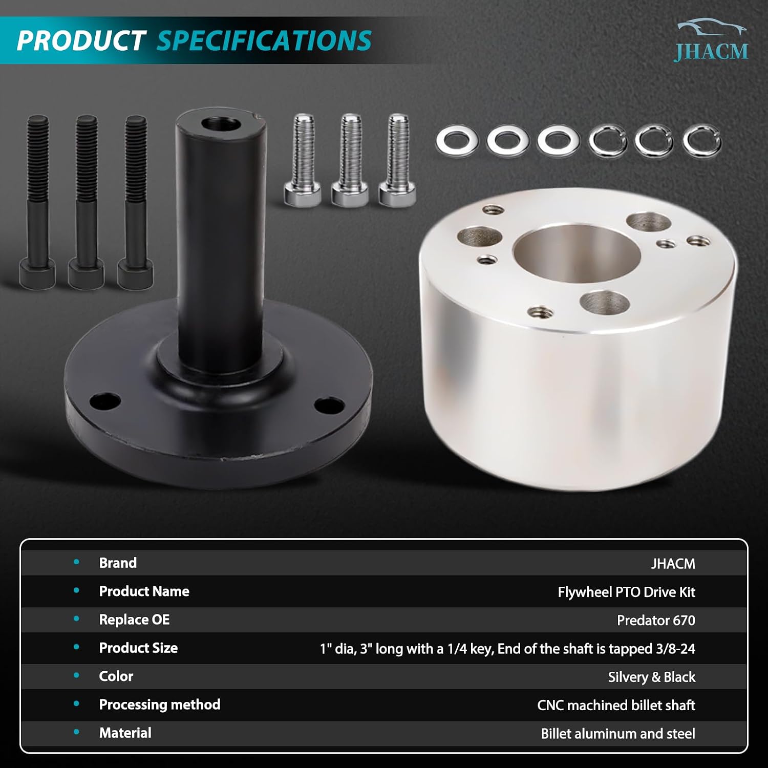 Flywheel PTO Drive Kit V-Twin Engine Adapter Coupler Universal Flywheel for Predator 670 Flywheel