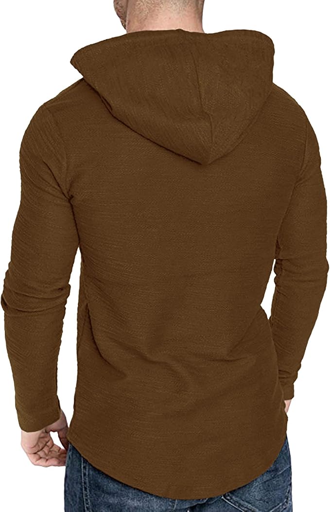 Lexiart Mens Fashion Athletic Hoodies Sport Sweatshirt Solid Color Fleece - Image 5