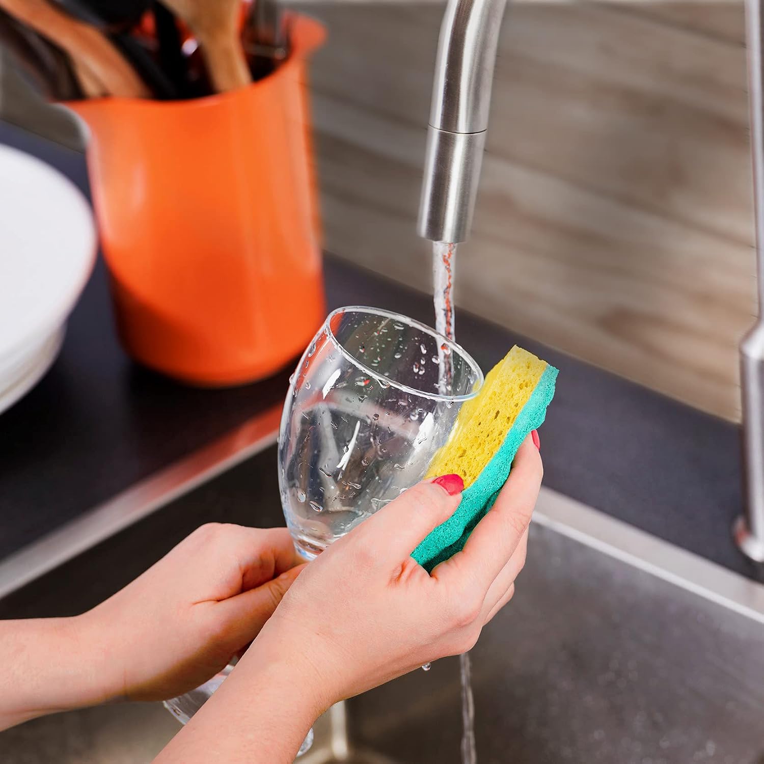 Vileda Glitzi Always Clean 2 Sponges, Yellow/Green