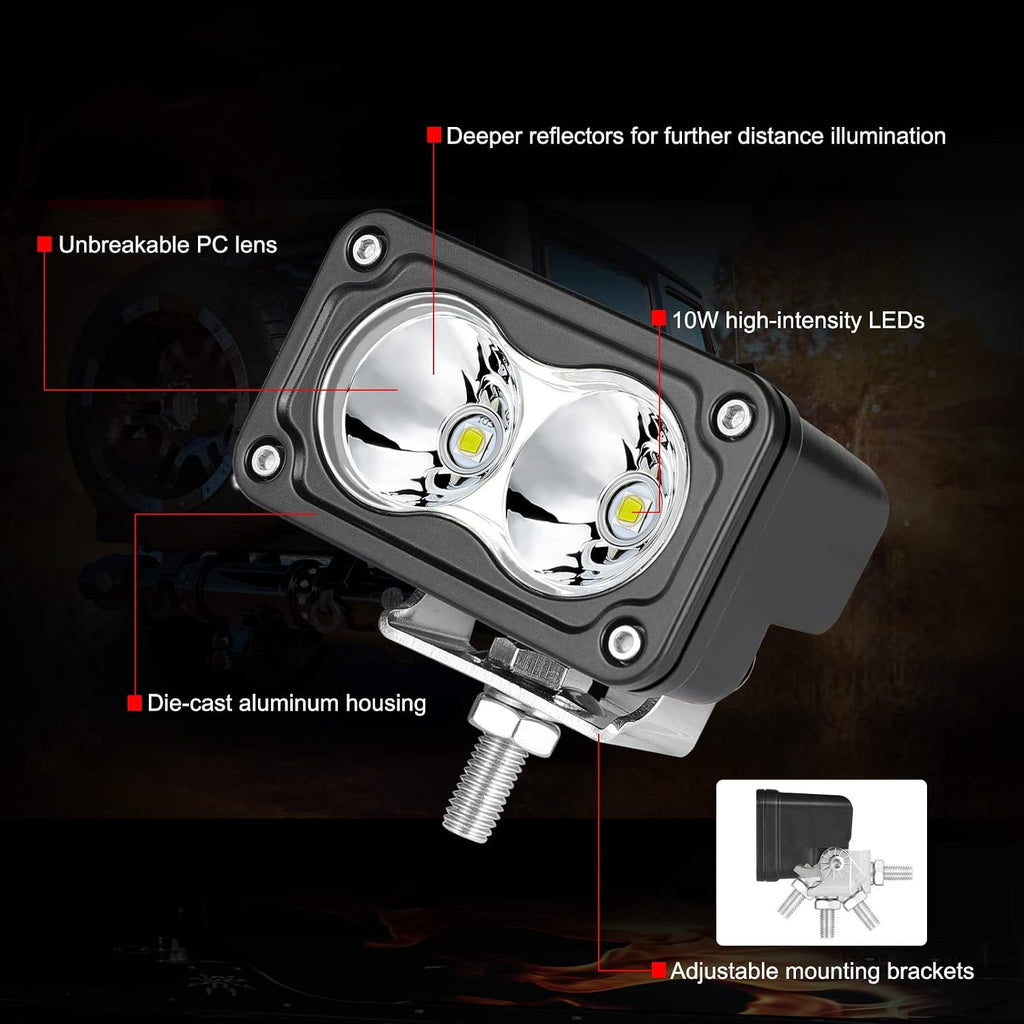 led pods 3 inch driving light bar pod, close-up detail