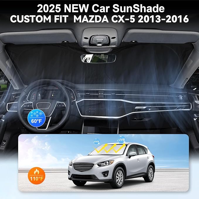 Custom Fit Mazda CX5 Windshield Sunshade - Image 4