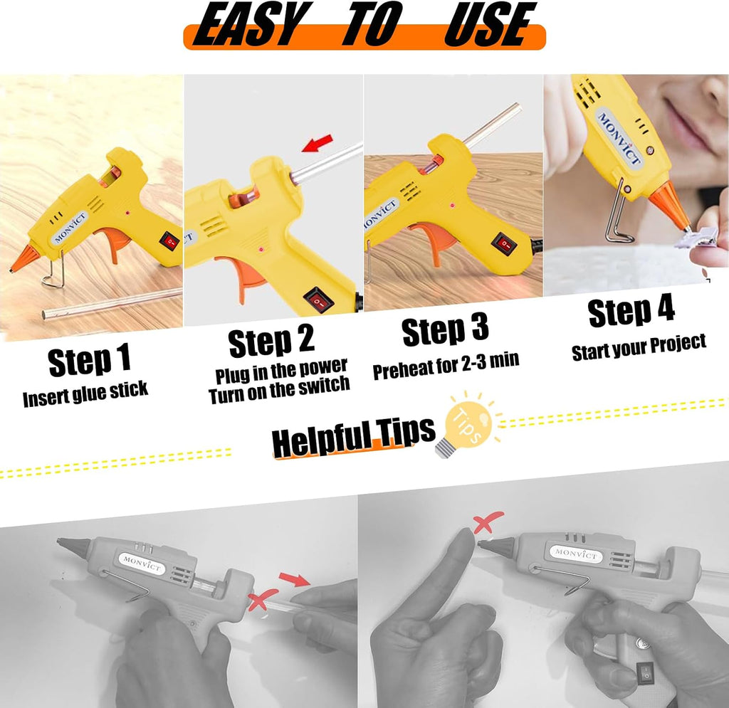 monvict 8 pack 30w hot glue gun set on a desk or shelf