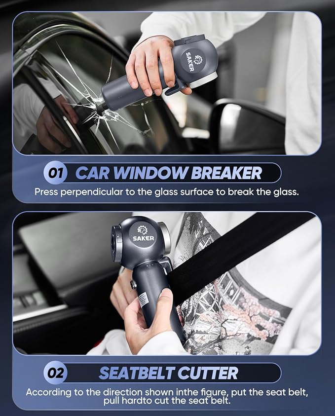 Saker 6 in 1 Car Vacuum Cleaner, 20000PA Handheld Vacuum Cordless Rechargeable