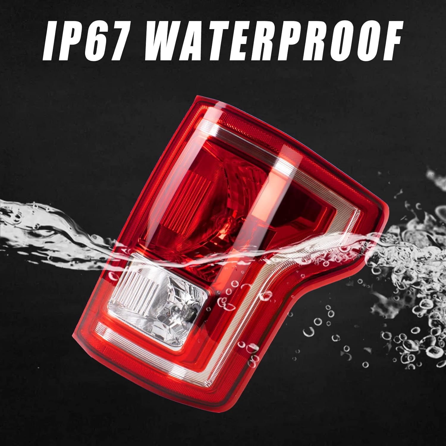 Boine Right Passenger Side Tail Light Compatible With 2015 2016 2017 Ford F150 F-150 Rear Light Brake Lamps - Bulb Included(Right Passenger Side)