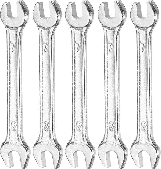 HARFINGTON 5pcs Double Open End Wrench 7mm x 8mm Metric 15 Degree Offset Angle by HARFINGTON