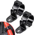 Benlari UTV Light Bar Bracket Flag Whip Light Mount, 360° Light Bar Bracket for 1.75"- 2" Roll Cage Fit for RZR 900 1000 XP Pro Turbo Maverick Commander, X3, Jeep (Stainless Steel Glossy Black-2PCS)