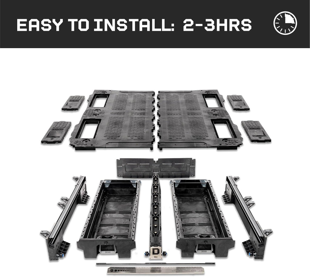 DECKED Truck Bed Storage System Includes System Accessories | Compatible with RAM 1500 (2009-2018) & RAM 1500 Classic Edition (2019-Current) 5'7" Bed