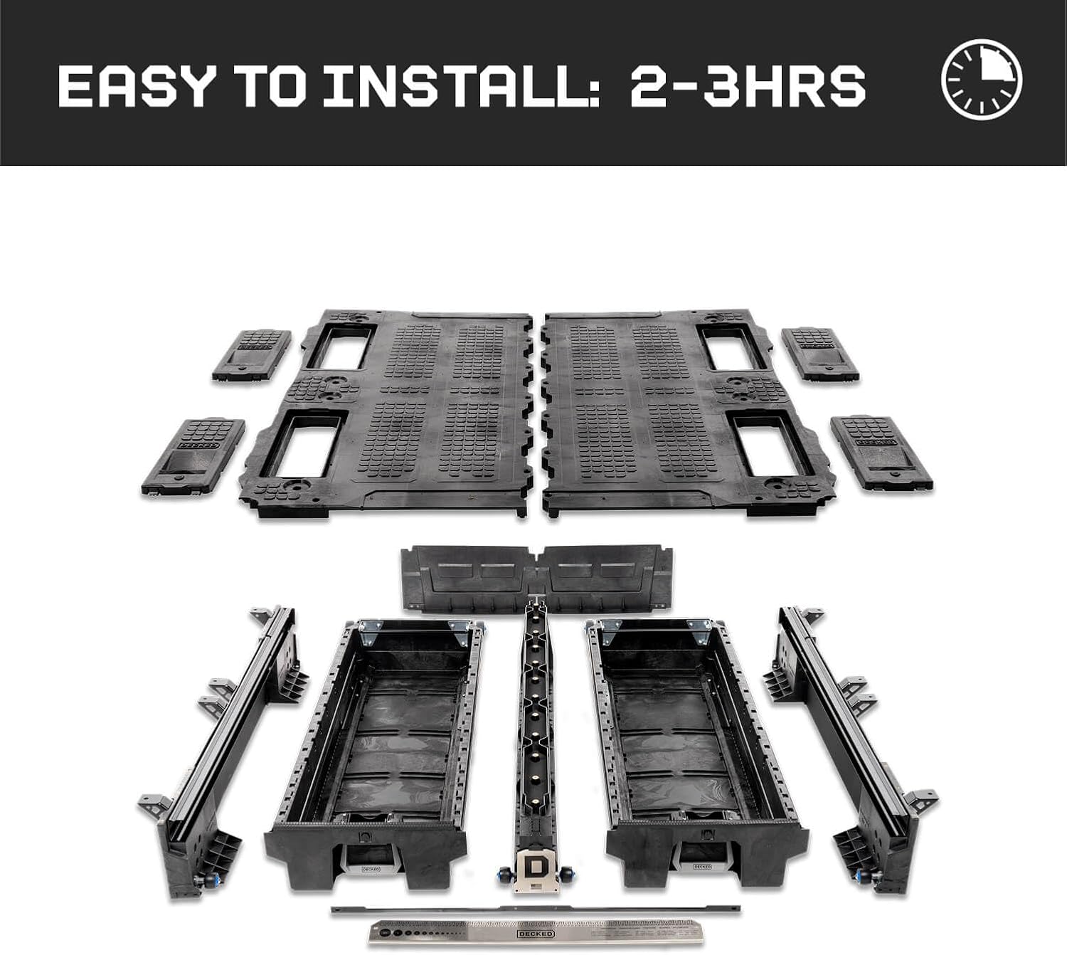 DECKED Truck Bed Storage System Includes System Accessories | Compatible with RAM 1500 (2009-2018) & RAM 1500 Classic Edition (2019-Current) 5'7" Bed