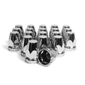 Grandroad auto 20 Pack Flat Top Lug Nut Covers, 33mm by 2-3/4" Thread On Chrome Nut Cover Caps ABS Plastic Anti-Rust Screw-on Lug Nut Covers for Semi Trucks