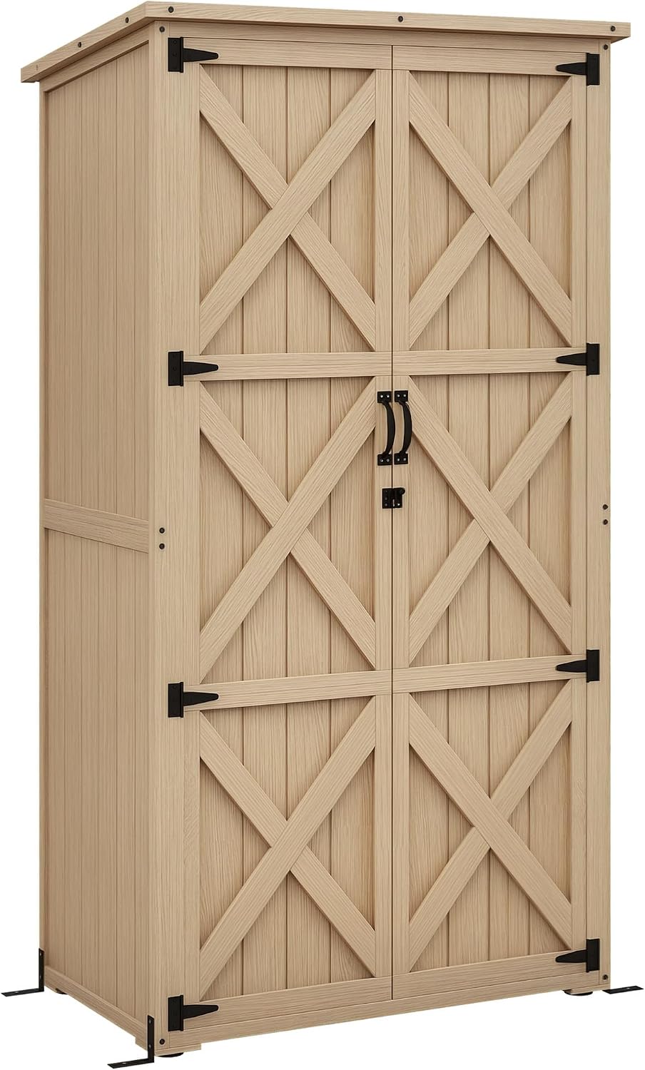 outsunny wooden garden shed with waterproof asphalt roof, main product view