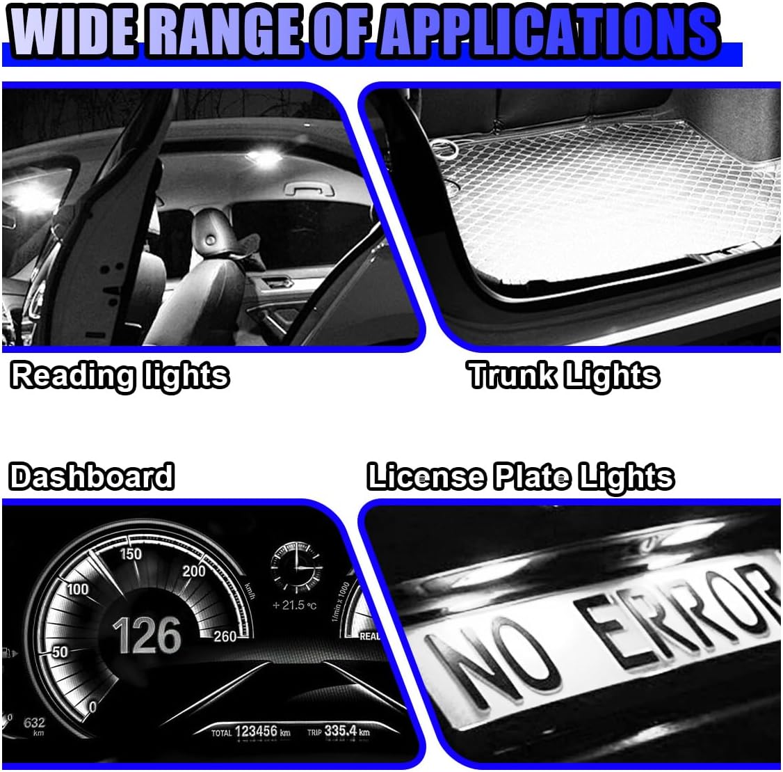 40PCS T5 T10 Car LED Bulbs Dash Lights with Twist Socket - Instrument Cluster Light Car Interior Replacement Bulb for Dashboard Panel Gauge Indicator Lamps Map Dome Lights (White)