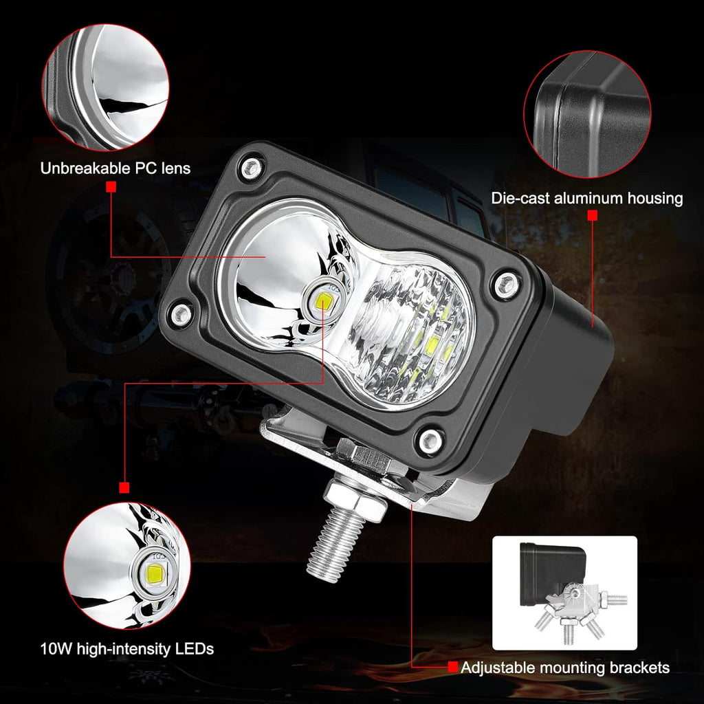 3 inch driving lights led pod light cube, close-up detail