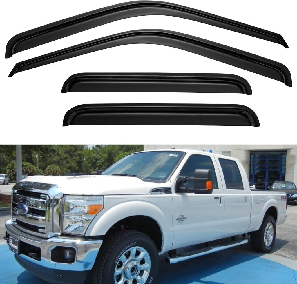 Window Visors Rain Guards for 1999-2016 Ford F250 F350 F450 F550 Super Duty
