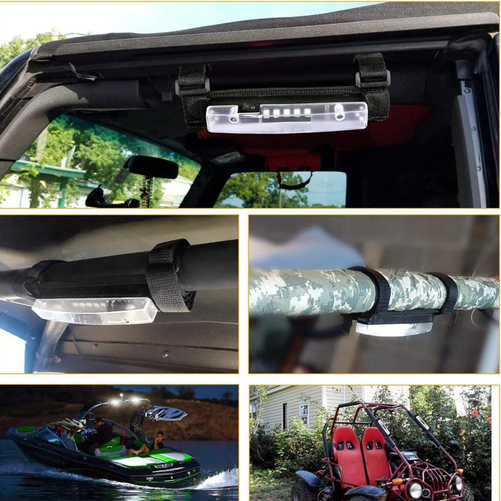 UTV Dome Light for Polaris RZR 200 2020-2026 Side by Side Cage Roof Lights Roll Bar Cage Roof Lights Durable Interior Light,Transparent casing