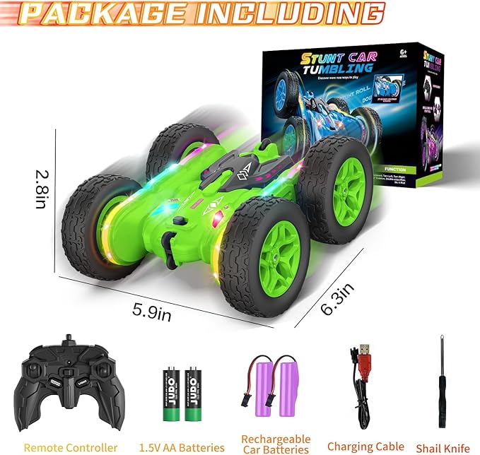 Remote Control Car, Rc Cars Stunt RC Car Toys Upgraded Strip Lights and - Image 6
