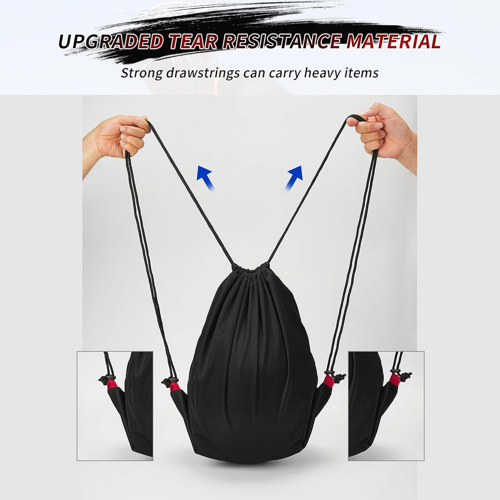 Motorcycle Helmet Bag, Drawstring Helmet Storage Bag Large Capacity For Ski Snowmobile Bicycle Welding Sports Riding Dirt Bike Motocross Cycling ATV UTV Helmet Lightweight (Black)
