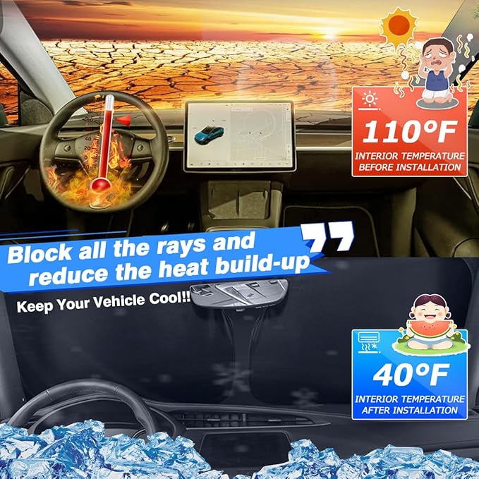 Windshield Sun Shade for 2022-2025 2026 Nissan Frontier Accessories Thicken - Image 2