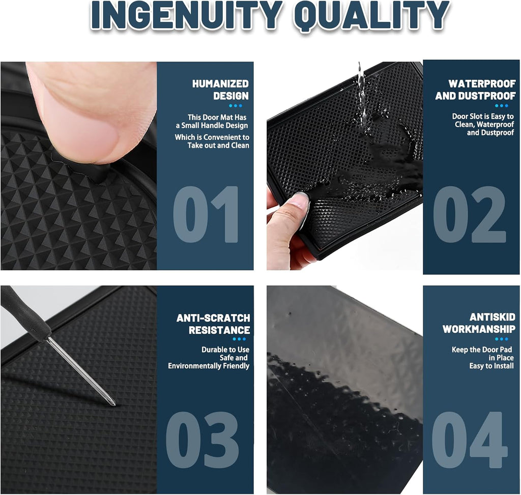 2024-2026 Ranger Door Slot Mats for 2026 Ford Ranger Accessories Anti-Slip Groove Interior Mats Compatible with 2024 2025 2026 Ford Ranger XL/XLT/Lariat/Raptor(17PCS/Sets)