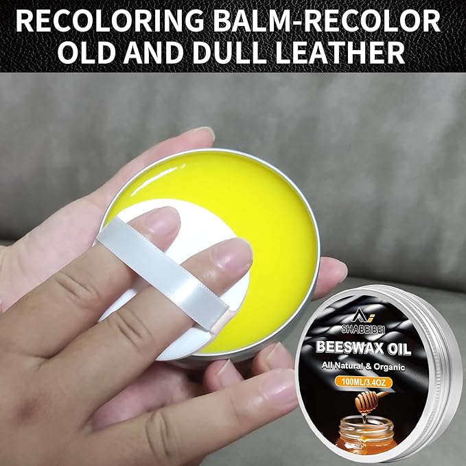 Leather Repair Kit Recoloring Balm Cleaner Conditioner Waterproof Beeswax Oil - Image 6