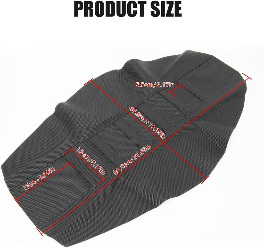 Dirt Bike Seat Cover for Suzuki DR200SE 1996-2013, Gripper Ribbed Anti-Slip Water-Resistant Heavy Duty Stretch Replacement for Motocross Off Road Enduro Pit Bike,Black