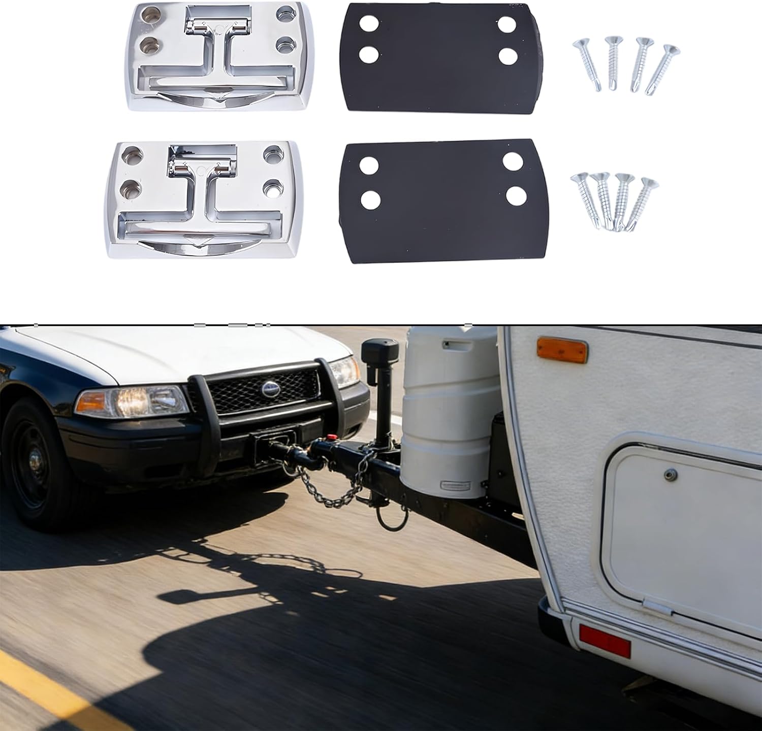 Pack By 2 Heavy Duty Folding Tow Hooks Made By High Strength Alloy for Rust Resistant in Towing Application