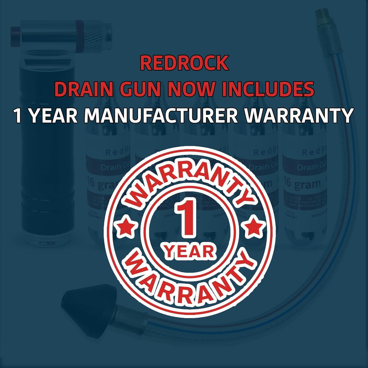 redrock gallo drain gun ac drain line cleaner, package contents