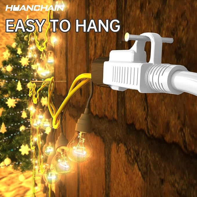 HUANCHAIN Indoor Outdoor White Extension Cord 8 ft Waterproof, 16/3 Gauge - Image 3