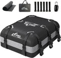 Car Rooftop Cargo Carrier Bag 20 Cubic Feet, 100% Waterproof Heavy Duty Car Roof Bag for All Vehicle with/Without Racks - Anti-Slip Mat, 6 Door Hooks, Storage Bags, 5CM Straps(Gray)
