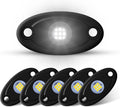 6Pods LED Rock Lights White Neon Underglow Lights for Car Trucks ATV UTV SUV Underbody Glow Trail Rig Lamp Waterproof (White)