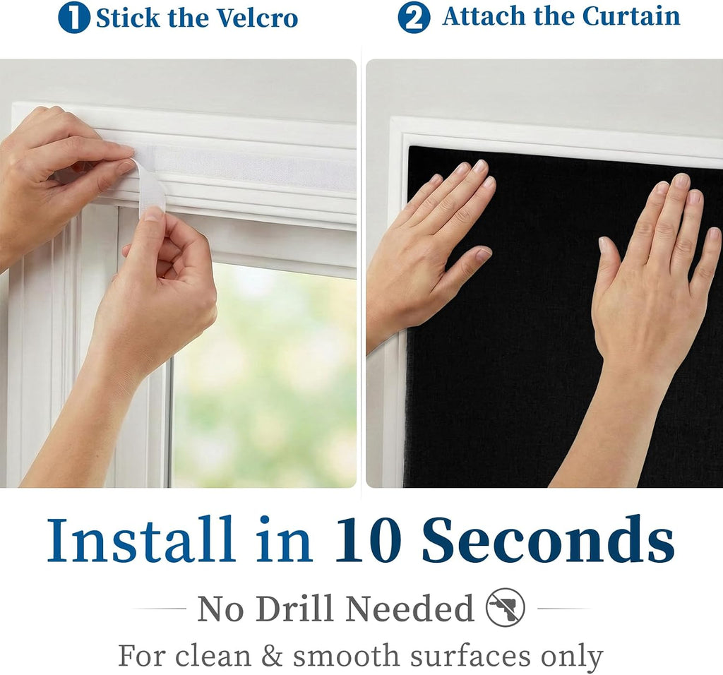100% blackout adhesive blackout curtains- self stick shades, close-up detail