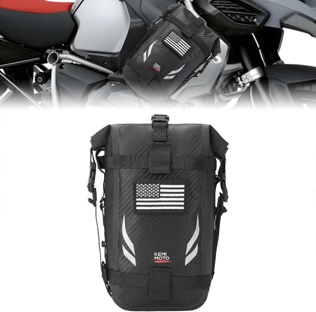 KEMIMOTO Dirt Bike Fender Tool Bag 3.5L PVC Waterproof Motorcycle Adventure Crash Bar Frame Bags Compatible with Surron Light Bee Talaria Motocross Enduro Electric Dirt Bike