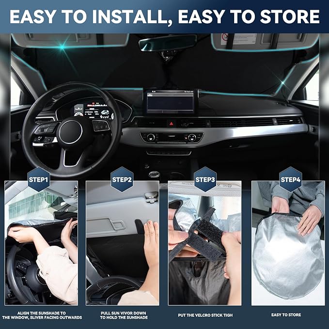 for Ford Super Duty F250 F350 F450 F550 2017-2024 2025 Windshield Sun Shade - Image 5