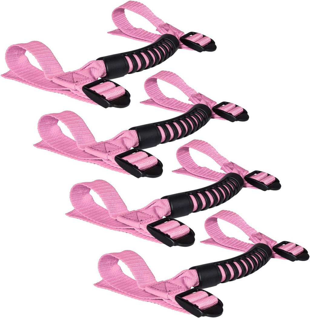 Danti 4 x Roll Bar Grab Handles Grip Handle for Jeep Wrangler YJ TJ JK JKU JL JLU Sports Sahara Freedom Rubicon X & Unlimited 1955-2024 2025(Pink)