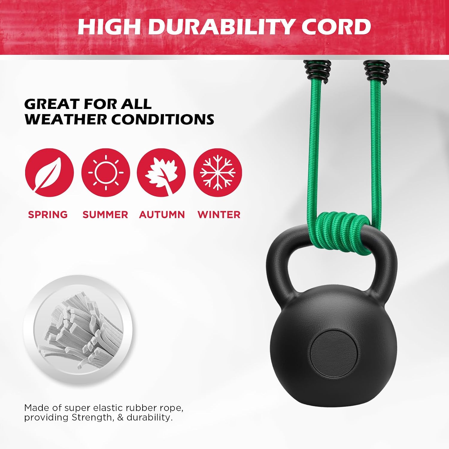 24-Piece Premium Bungee Cords Heavy Duty Outdoor, Bungee Cords with Hooks in a Storage Jar Includes 10", 18", 24", 30", 36", 48" Bungie Cord Bundle Assortment for Camping, Tent, Fastening Items