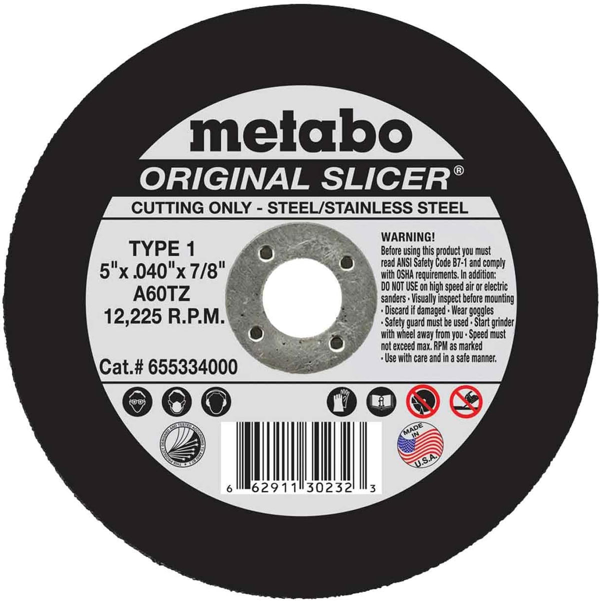metabo slicer cut off wheel 5" x .040", main product view