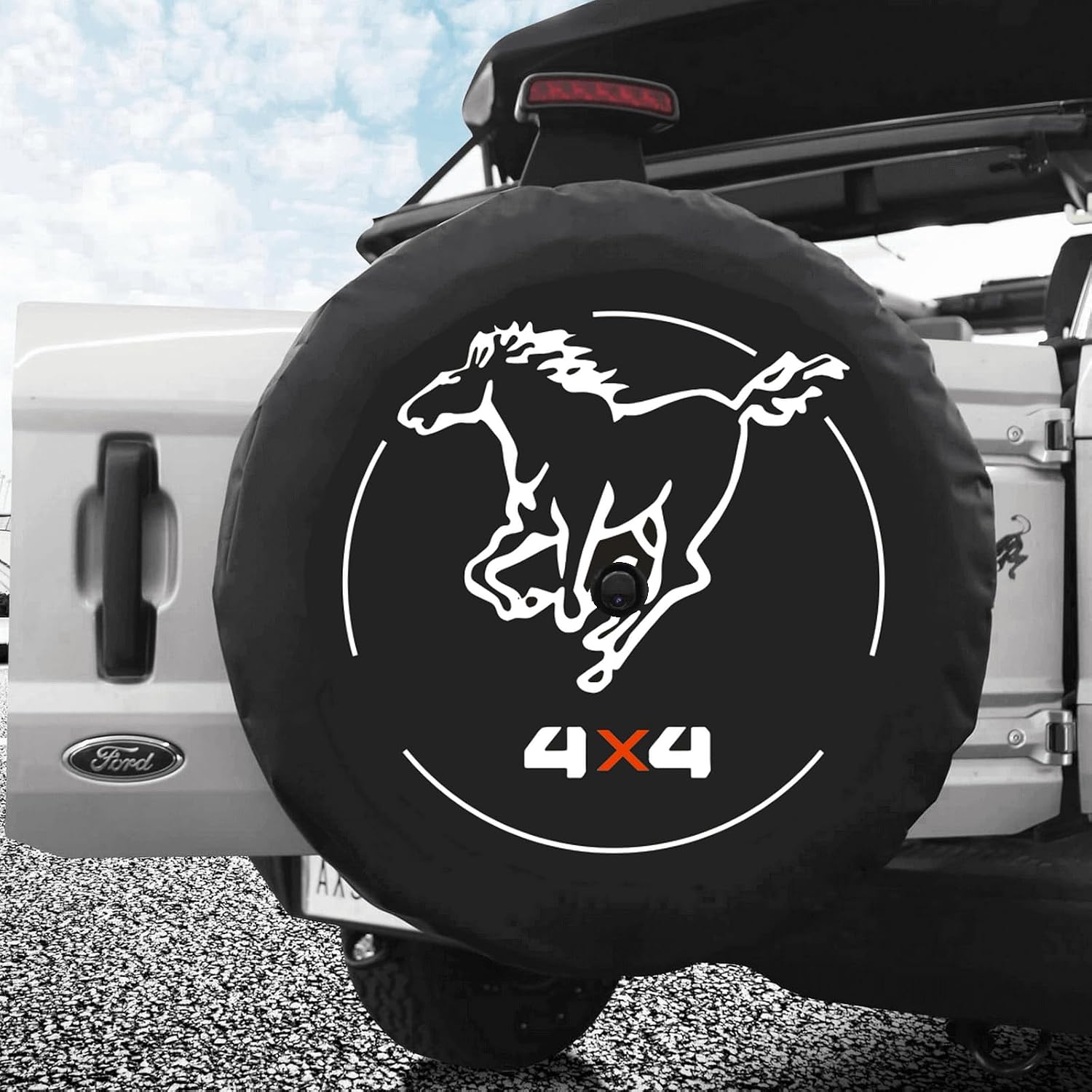 Galloper 4X4 for 2021-2026 Ford Bronco Spare Tire Cover with Backup Camera Hole, Wheel Cover Protector, L-XL-XXL fit Base, Big Bend, Black Diamond, Outer Banks 2/4 Doors (L: 265/50R20, 255/70R17)