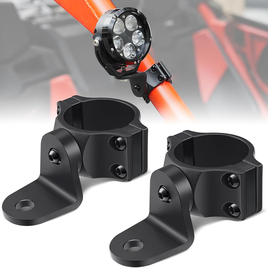 Amazicha Stainless Steel X3 Whip Light Mount, 360° Adjustable UTV Light Bar Mount Bracket Fits 1.75-2inch Roll Bar, UTV Flag Mount Fit for CAN AM X3 (Stainless Steel / Matte Black / 2PCS)