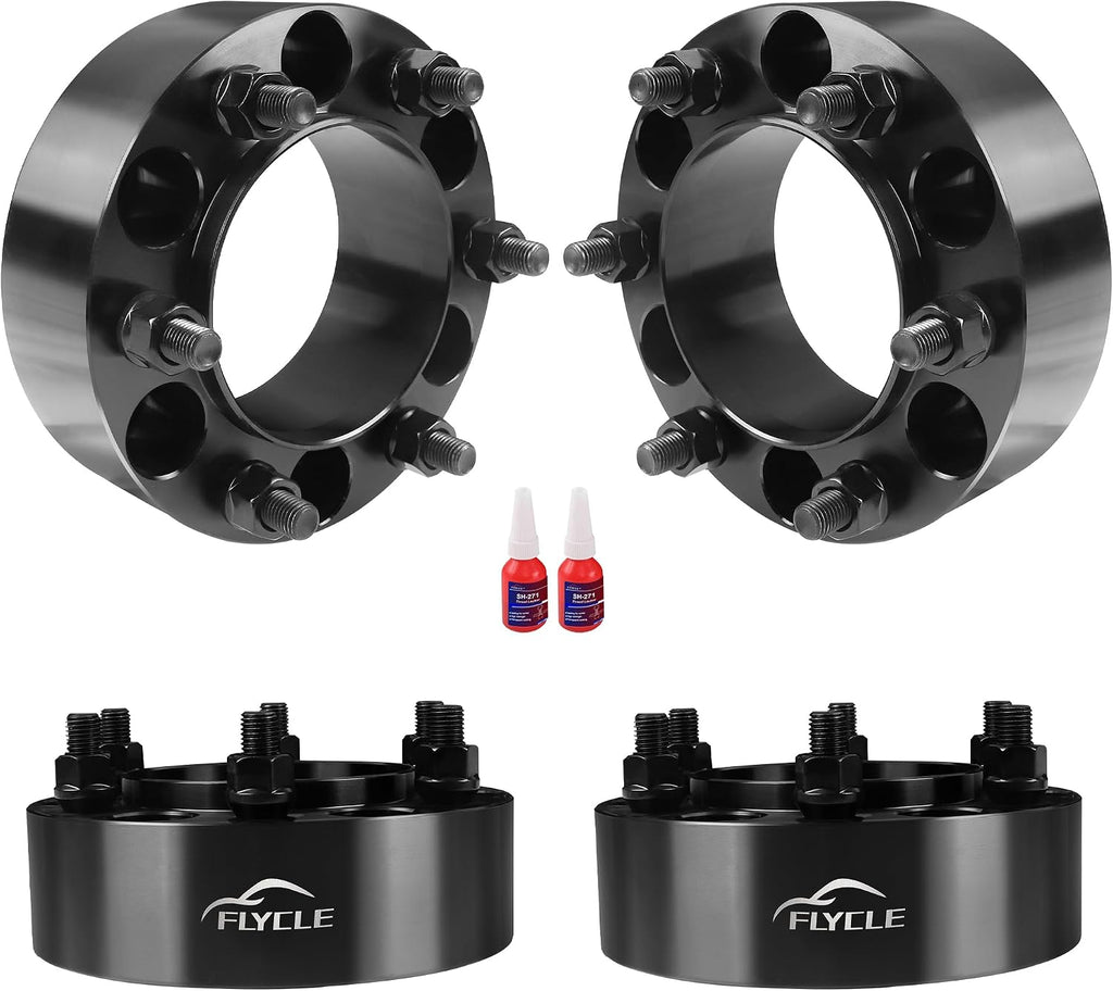 FLYCLE 6x5.5 Hubcentric Wheel Spacers 2 inch for 1995-2023 Tacoma 1989-2024 4Runner, 6x139.7mm Wheel Spacer with 12x1.5 Studs 106mm Bore for Tundra FJ Cruiser Fortuner Sequoia GX460 GX470