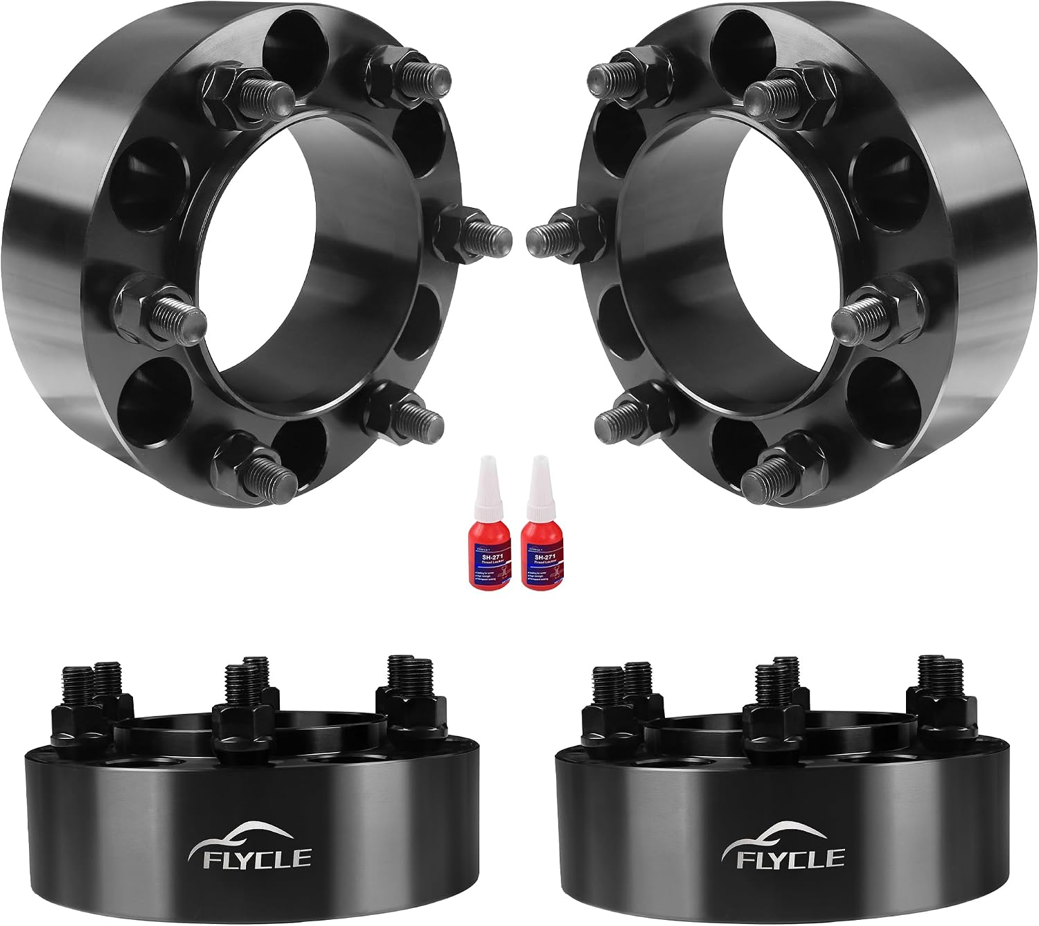 FLYCLE 6x5.5 Hubcentric Wheel Spacers 2 inch for 1995-2023 Tacoma 1989-2024 4Runner, 6x139.7mm Wheel Spacer with 12x1.5 Studs 106mm Bore for Tundra FJ Cruiser Fortuner Sequoia GX460 GX470