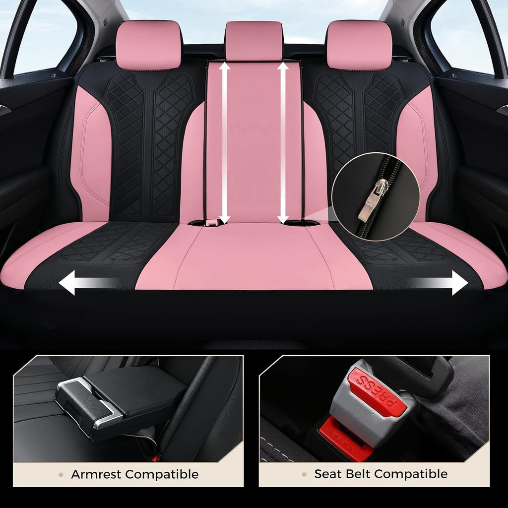 coverado automotive seat covers full set, luxury car showing dimensions