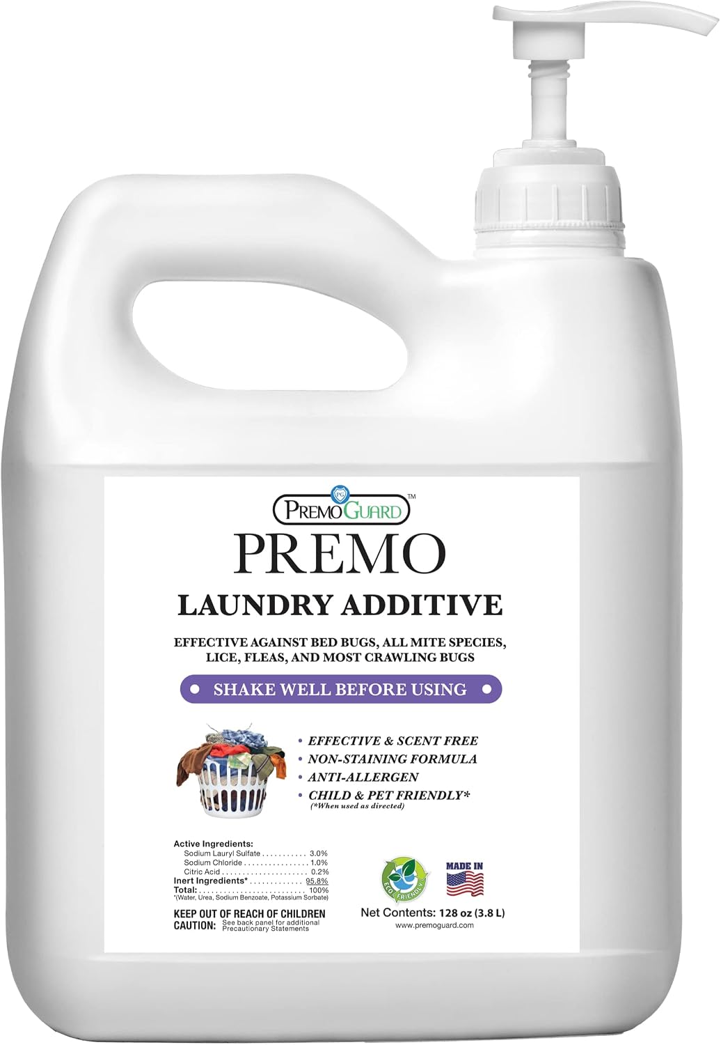 Premo Guard Bed Bug, Mite & Lice Laundry Detergent Additive 128 oz – Child &