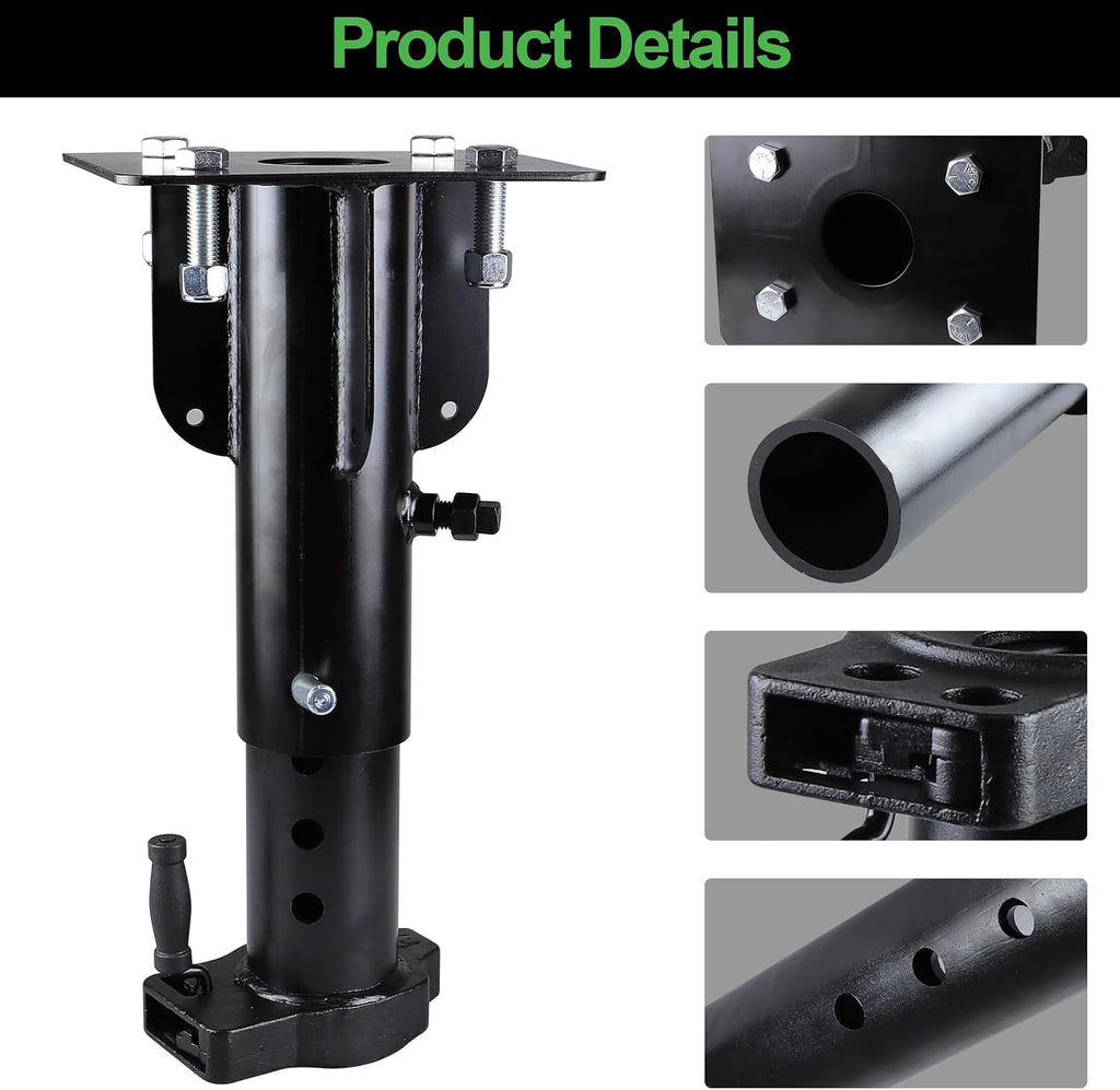 5th Wheel to Gooseneck Adapter Hitch, 2-5/16" Ball, 30000LBS Capacity, 15"-21" Adjustable Height, Gooseneck Adapter for RV and Trailer Towing