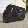 190T Motorcycle Cover, Waterproof All-Weather Motorbike Cover with 2 Reinforced Lock Holes, 4 Reflective Strips & Windproof Buckles