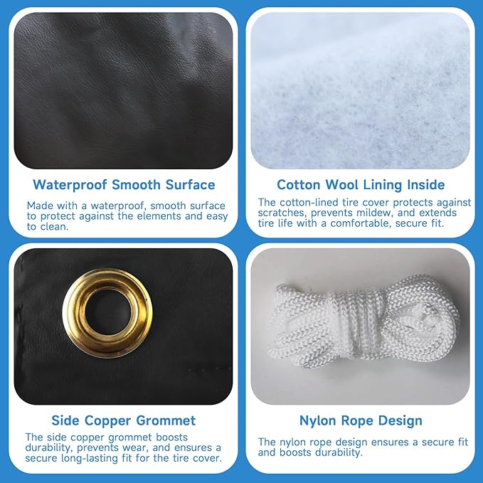 Tire Covers 4 Pack, Waterproof Thickening Tire Wheel Protector - Image 5